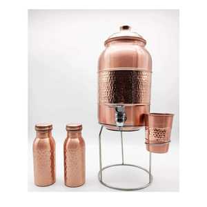 Premium 5L Hammered Copper Water <b>Dispenser</b> Tank Stainless Steel Lid Tap Dishwasher Safe Children Antique Finish Healthy <b>Drinking</b> - Product Image 4