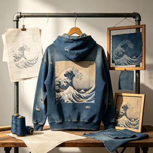 Sweat à capuche homme personnalisé avec logo, coupe ample vintage vieillie, en molleton bouclette 360 g/m², sans cordon, délavé à l'acide, coupe oversize et épaisse - Product Image 4