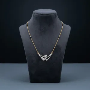 Collier Mangalsutra de luxe en or rose 14 carats avec diamant de laboratoire certifié IGI, qualité VVS-VS, pour femme, idéal pour anniversaire ou fête traditionnelle - Product Image 1