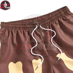 Nouveau design 2026 – Short en nylon 100 % personnalisé avec logo imprimé, décontracté, respirant, durable, anti-humidité, taille élastique, couleur marron - Product Image 3