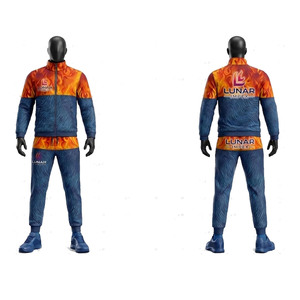 Conjunto Deportivo de Invierno al por Mayor con Estampado Gráfico de Llamas Personalizado para Hombre, Chaqueta Deportiva con Cremallera Completa, Transpirable y Ecológica para Correr - Product Image 2