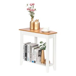 Tavolino da Salotto Semplice e Irregolare in Colore Noce Chiaro e Bianco 20,3 X 40 X 60 X 61cm per Arredamento Soggiorno - Product Image 4