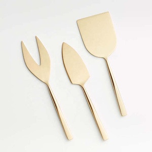 Gold Polished Mini Design <b>Cheese</b> <b>Set</b> New Arrival Personalized Custom logo <b>Cheese</b> <b>Set</b> Stainless Steel Butter Spreader and Slicer - Product Image 1