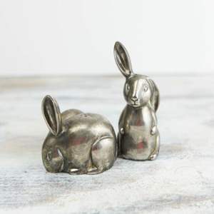 Sculpture de lapin en aluminium coulé de qualité supérieure, figurine décorative en métal pour jardin, patio et pelouse - Product Image 2