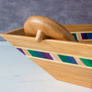 Bols à salade en bambou de haute qualité avec poignées intégrées – Collection en gros de bols multicolores écologiques pour desserts et céréales - Product Image 4