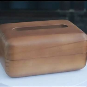 Boîte à mouchoirs en bois massif rétro de luxe, approuvée par les influenceurs, articles ménagers haut de gamme, design minimaliste en bois - Product Image 2