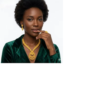Classic Handmade High Quality 24K Gold Plated Alloy Necklace Earrings <b>Bracelet</b> <b>Set</b> Flower Design Women's Wedding Jewelry - Product Image 6