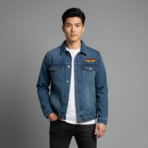 Wholesale <b>Men's</b> Vintage Winter Customizable Denim Jacket Long Sleeve heavyweight Breathable Windproof 100% Cotton <b>man</b> jacket - Product Image 1