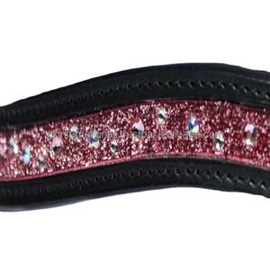 Cristal ostentoso Hotfix-banda de cuero ajustable hecha a mano para cejas de caballo, bandas acolchadas de cuero con canal vacío, con adornos de cristal - Product Image 1