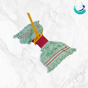 KSR High Quality Green Cotton Yarn Kentucky Mop Heads with 5" Red Top Band Self Wringer Reusable Durable Floor Cleaning - Product Image 3