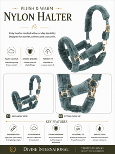 Luxury <b>Equestrian</b> Nylon Halter with Personalized Nameplate From Divine International - Product Image 6