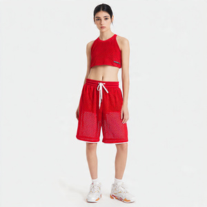 Shorts en maille légers à séchage rapide pour femme, coupe oversize, coupe-vent, style urbain, et hauts sans manches en maille pour femme - Product Image 1