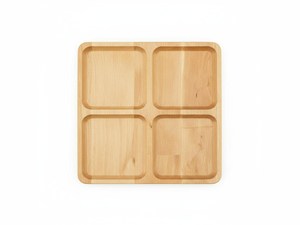 Plateau de service carré en bois de frêne rustique à 4 compartiments, plateau à collations, plateau à apéritifs, planche à charcuterie, qualité professionnelle pour la restauration - Product Image 4