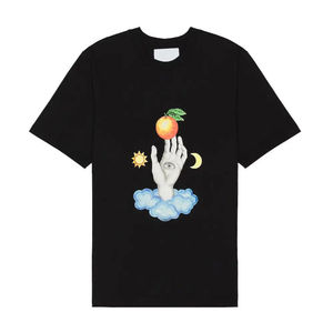 เสื้อยืดคอกลมสไตล์สปอร์ต ยูนิเซ็กซ์ พิมพ์โลโก้ได้ ผ้าระบายอากาศ สีดำล้วน แขนสั้น แบบสวม - Product Image 6