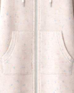 Sudadera con capucha larga personalizada con cremallera, color marfil, para mujer, abrigo de invierno con forro polar, ropa exterior informal con bolsillos, fabricante mayorista OEM personalizado - Product Image 6