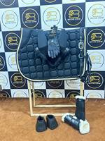 BRAND ZONE Ensemble assorti de tapis de selle en coton, faible MOQ, tapis de selle de dressage épais de 25 mm, rembourrage en mousse à mémoire de forme, doublure en maille respirante