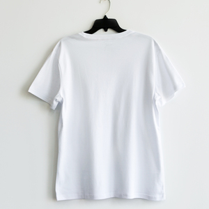 T-shirt blanc à col rond et manches courtes pour homme, coupe classique, en jersey de coton, couleur unie, design simple - Product Image 1