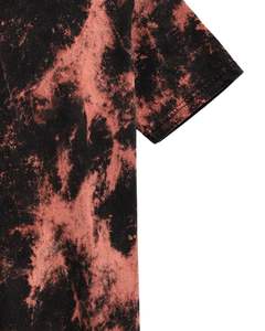 Camiseta de algodón negra personalizada con efecto tie-dye para hombre, cuello redondo, manga corta, lavado vintage, estilo casual urbano, OEM, para verano - Product Image 5
