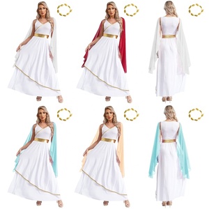 Costumes de reine romaine grecque ancienne pour femmes garnitures d'or robe Toga avec guirlande couvre-chef pour les carnavals de scène de discothèque - Product Image 1