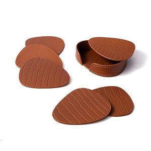 Premium Leather Coasters Set of 6 for Dining <b>Table</b> Coffee <b>Table</b> Home Decor Stylish Drink Coaster Set - Product Image 3
