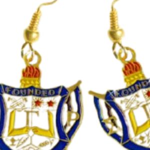 Sigma Gamma Rho Shield Earrings for Women Elegant <b>Greek</b> Sorority Inspired Fashion <b>Jewelry</b> Stylish SGRHO Statement Earrings - Product Image 2