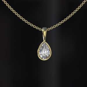 Pear Moissanite <b>Pendant</b> 14K <b>Gold</b> IGI Certified Christian Luxury Gift for Women - Product Image 3