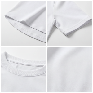 Mens High Quality Curved Hem T Shirt No Wrinkle Cotton Polyester Daily Outfit with Custom <b>Tag</b> Solid Pattern Knitted Fabric - Product Image 5