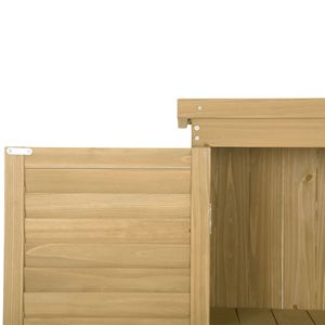 3-Tier Fir Wood Garden Shed Patio Storage <b>Cabinet</b> with <b>Lockers</b> Outdoor Organizer Design - Product Image 2