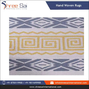Tapis floral indien abstrait en fibre de coton naturel tissé à la main en laine lavable pour salon chambre à coucher tapis et ensembles - Product Image 4