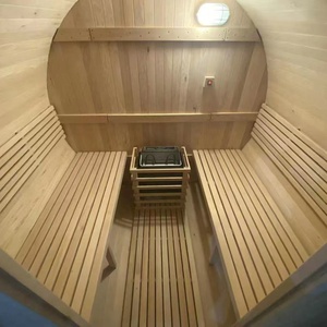 Sauna en <span class=keywords><strong>bois</strong></span> massif d'épinette pour l'extérieur, sauna électrique à vapeur humide 6KW, idéal pour la cour, la villa, le jardin, la maison, le spa - Product Image 6