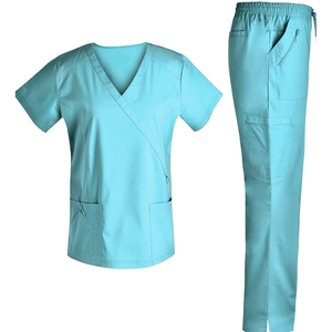 Women Fashion Medical <b>Scrubs</b> <b>Set</b> Soft Stretchy Nurse Uniform Jogger Pants Comfortable Hospital Nursing <b>Scrub</b> Suit - Product Image 1
