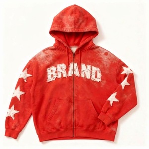 Sudadera con Capucha Personalizada Vintage Oversize de Felpa Francesa con Cuello en V, 400 g/m², de Algodón Tejido Pesado, Estilo Urbano para Hombre, con Bolsillo - Product Image 2