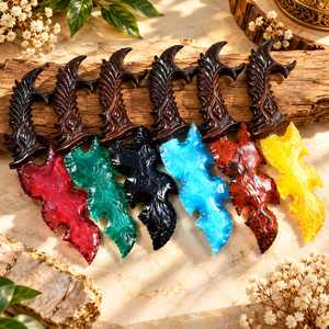 Cuchillo de Cristal Artesanal Colorido al por Mayor con Mango de Fantasía, Cuchillo de Cristal Monalisa, Regalo Coleccionable - Product Image 3