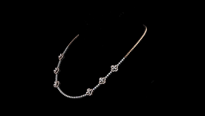 Collier à une ligne de diamants cultivés en laboratoire à motif floral |   Collier de mariage et de mariée élégant |   Bijoux fins en argent - Product Image 4