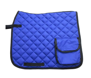 Tapis de selle matelassé en coton avec poche, personnalisable avec logo, confortable, polyvalent, pour l'équitation anglaise et le dressage, vente en gros, OEM - Product Image 1