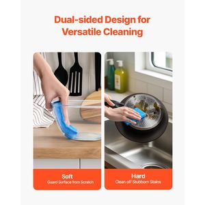 Lot de 12 éponges de cuisine durables en cellulose naturelle, tampons à récurer faciles à rincer, nettoyage en nid d'abeille, 12 tampons éponges durables - Product Image 2