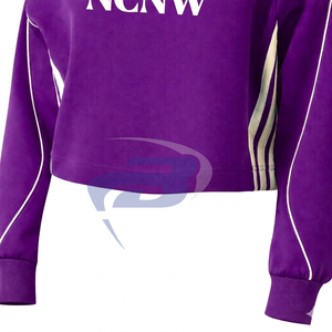 Sweat-shirt pour femmes de la sororité NCNW, violet et blanc, pull court en coton, col rond, pull tricoté brodé, vêtements universitaires NCNW - Product Image 3
