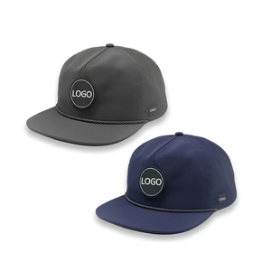 Casquette de golf personnalisée avec logo en patch de caoutchouc, imperméable, 5 panneaux, respirante, avec trous découpés au laser, fermeture snapback - Product Image 5