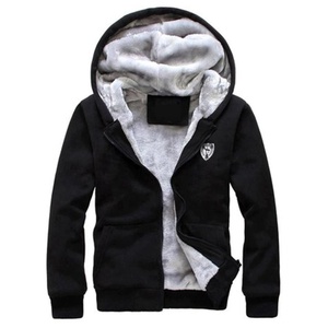 Street Style Men's Winter Fur Hood Warm Track Suit With Drawstring Sweatpants Full Front <b>Zip</b> <b>Hooded</b> Thick Sweat Suit Slim Fit - Product Image 5