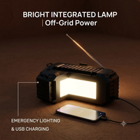 Radio d'urgence solaire SE-T02, haut-parleur sans fil, charge solaire, radio FM portable avec lampe torche LED, batterie externe
