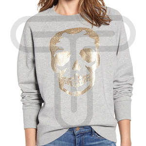 Sudadera de cuello redondo de lana en blanco mezclado de algodón liso ligero superventas para mujer sudadera de diseño personalizado para logotipo personalizado - Product Image 1