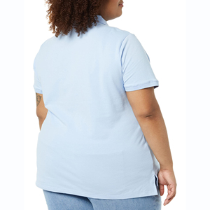 Chemisier tendance pour femme à col roulé, manches courtes, en maille côtelée 100 % coton respirant, coupe classique pour l'été - Product Image 2