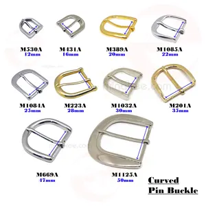 Ming Kee Metal Many Styles Colours Sizes Round Curved Zinc Alloy Leather Made Goods Handbag Accessories Parts Metal Pin Buckle