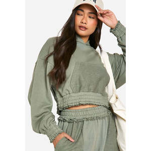 Sudaderas con capucha de punto personalizadas de alta calidad, diseño holgado, con cremallera, transpirables y ecológicas para mujer. - Product Image 4