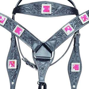 Ensemble de têtière pour cheval de haute qualité en cuir OEM DD, fait main, style western, avec couleurs de cuir variées et durables - Product Image 4