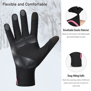 New Winter Running <b>Gloves</b> Unisex Polyester Inner <b>Warm</b> Lined Waterproof Touchscreen Compatible Full Finger for Hiking Sports - Product Image 1