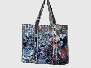 Sac fourre-tout en coton patchwork bohème, broderie florale, ouverture supérieure, sac de shopping pour femmes, utilisation toutes saisons - Product Image 2