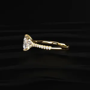 VVS-VS Clarity IGI Certified Princess Cut <b>Split</b> Shank Single Engagement <b>Ring</b> Gorgeous CVD Diamond <b>Ring</b> Fine Jewelry Luxury Look. - Product Image 3
