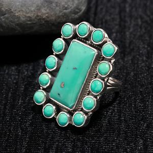 Mohave <b>Turquoise</b> <b>Ring</b> 925 Sterling Silver Handmade Designer Blue Gemstone Elegant Statement Jewelry for Mom's Birthday Christian - Product Image 3