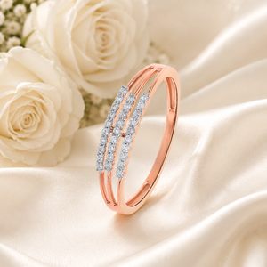 Anillo de Diamantes de Oro Rosa para Mujer, Corte Brillante Redondo, Anillo de Boda Clásico, Oro de 18K, 14K, 10K, Plata 925, 935, Joyería Fina - Product Image 1